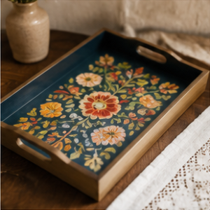 Hand-Painted Wooden Tray